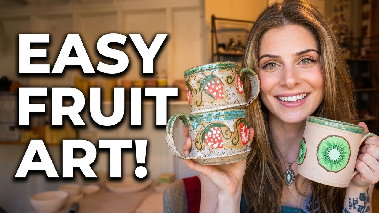 Роспись керамики для начинающих | Милые фруктовые узоры подглазурной краской