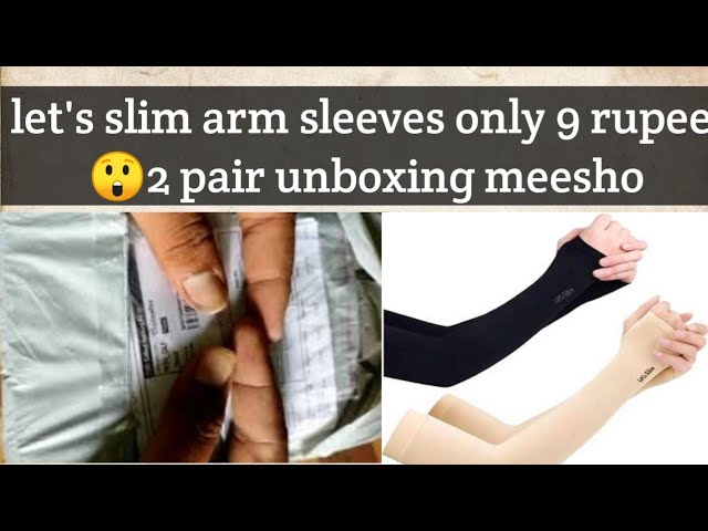 let's slim arm sleeves😅 meesho 9 rupees sale unboxing#vairalvideo  #unboxing #asmr #meesho 