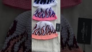 Crochet Fire Bucket Hat😍🔥 #crochet #crochetfirebuckethat #crochethat #crochetbeanie #shortsviral