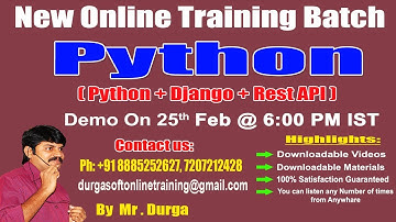 Python Online Training Demo On 25th Feb @ 6:00 PM  IST by Durga sir