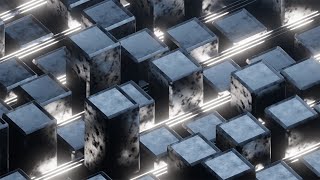 Celebrity Geometric waves of cubes with white neon illumination on a dark background. Video Loop Wealth