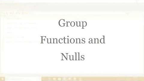 Oracle Group Functions ignores Null