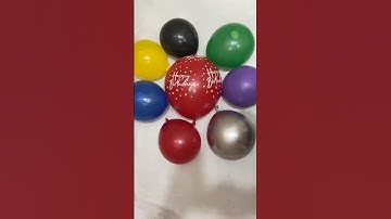 asmr various coloring balloons - RED HBD and mini balloons popping reverse satisfying