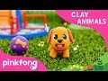 How to make a dog with clay  clay animals  diy  animal songs  pinkfong clay time