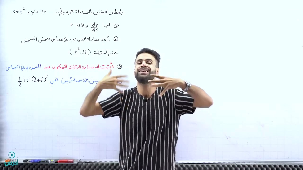 المشتقة الثانية للمعادلة الوسيطية وكلمة ختامية -(توجيهي علمي) -  الاستاذ منذر  ابو عواد