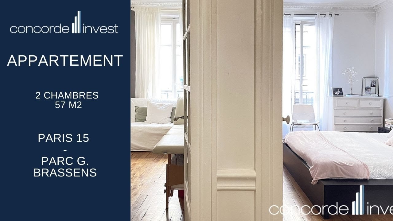 Appartement Paris  XVe 57 m2  2 chambres