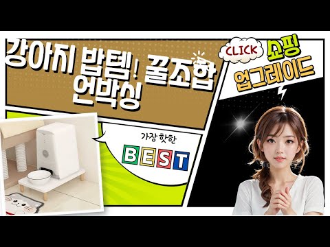 강아지 자동 급식기부터 식기매트까지! 꿀조합템 언박싱  사용 후기
