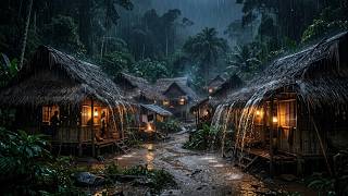 Heavy Rain on Remote Cabin Deep in Forest 🌧️ Instantly Sleep Better with Natural White Noise