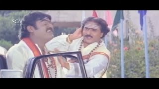 Ravichandran Comes As Music Pandith Jaggesh Comedy Scene Gadibidi Ganda Kannada Movie