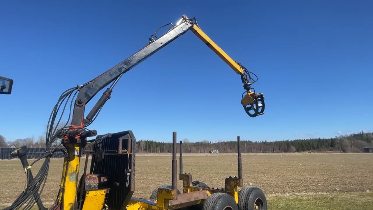 Huggarvagn 10 ton Weimer kärra med FMV 2200 kran