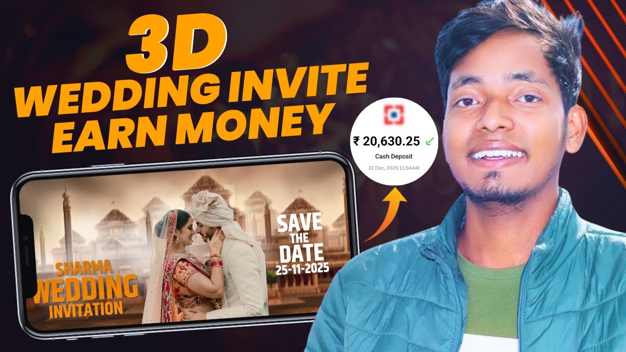 🔥3D Wedding Invitation Video Editing | Earn ₹1500 Per Reel ( Full Tutorial )