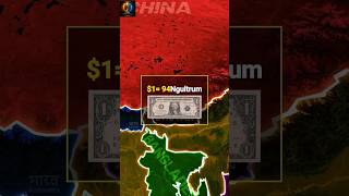 India vs Neighbouring Countries 💰 | $1 Value Comparison (Map Animation) #shorts