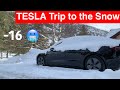 TESLA Model 3 Snow Road Trip to the French Alps / Serre Chevalier / Le Monetier les bains Ice Freeze