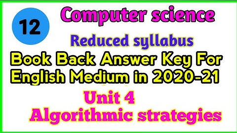 12th Computer Science Unit 3 Book Back Answer Key Reduced Syllabus for English Medium. #answerkey