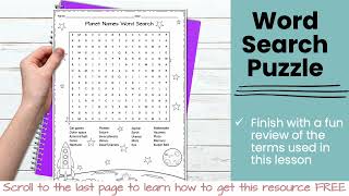 Solar System Logic Puzzle Crossword Word Search Worksheets Review Activities