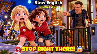 Pip and Lily Prank the NEIGHBORS... Then Mom and Dad Find Out! 😱🎃 | Slow English (Level A2)