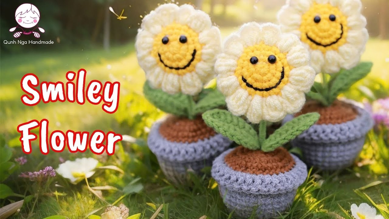 CROCHET FLOWER | Crochet Smiley Sunflower Tutorial 🌻🌻