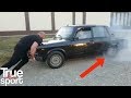 RUSSIAN HULK Stop and Pull Cars With Bare Hands - Anzor Skala Aнзор Cкала