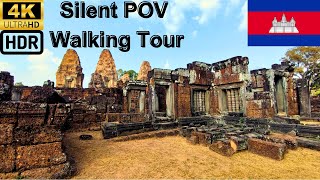 4K HDR Silent Walk Around East Mebon Temple, Angkor Wat, Siam Reap, Cambodia.
