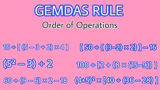 gemdas rule order of operations