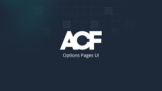 ACF Options Pages UI (ACF PRO 6.2)