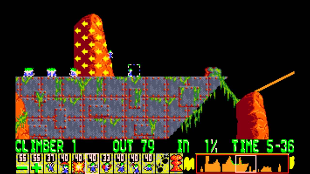 Lemmings [PC] Level 4 (Tricky) Here's one I prepared earlier YouTube