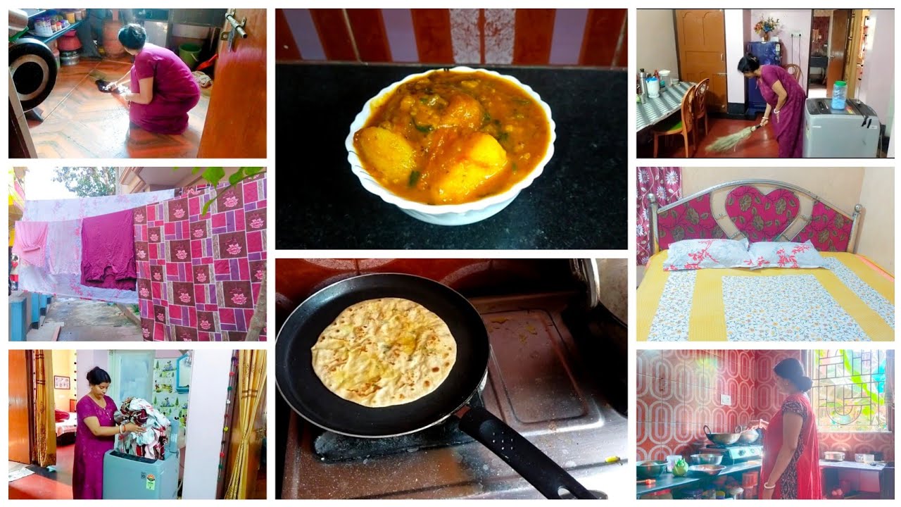 🏡একমাত্র গৃহিণীরা পারে বুদ্ধি আর দক্ষতার দিয়ে সারাদিনের সংসারে কাজকর্ম সময়ের মধ্যে পিছিয়ে করা |