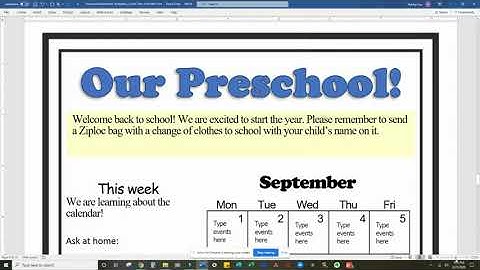 Editable Preschool Newsletter Template - Tutorial