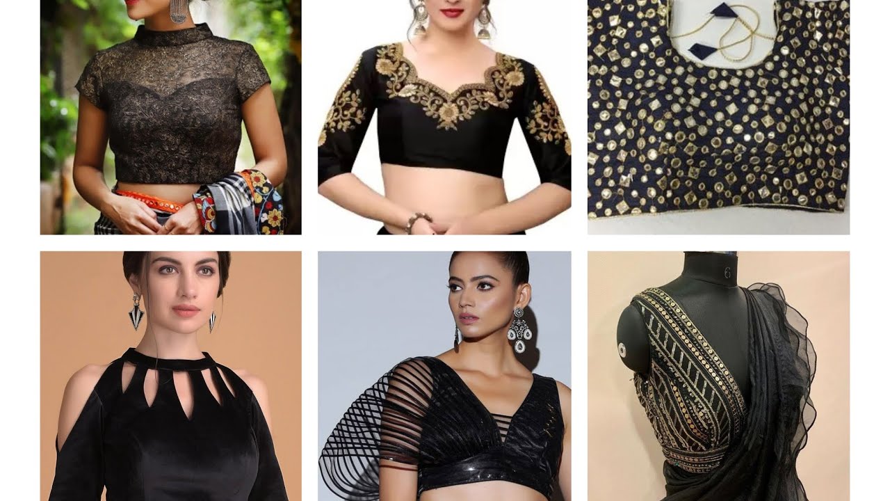 latest black color blouse designs 2022 || black blouse designs || black ...