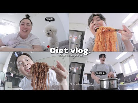 VLOG:: 다이어트 브이로그라 주장하는 먹방로그+룸투어🍔🍜 | (짜장면/탕수육/피자/진비빔면) | <strong>샤넬이의</strong> 하루 MUKBANG