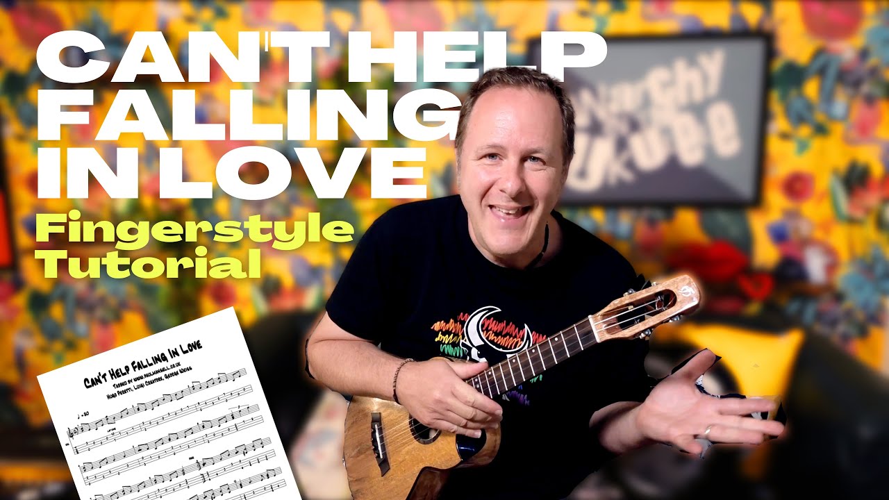 Free Tabs and tutorial for 'Can't help falling in love' ukulele fingerstyle.