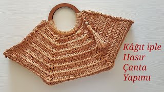 Kağıt iple Hasır Çanta Yapımı