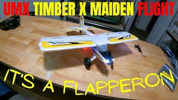 TIMBER umx X MAIDEN FLIGHT - ITS A FLAPPERON