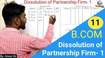 Dissolution of Partnership Firm-1 Financial Accounting problem & solution b.com SEM-1 Question no.11