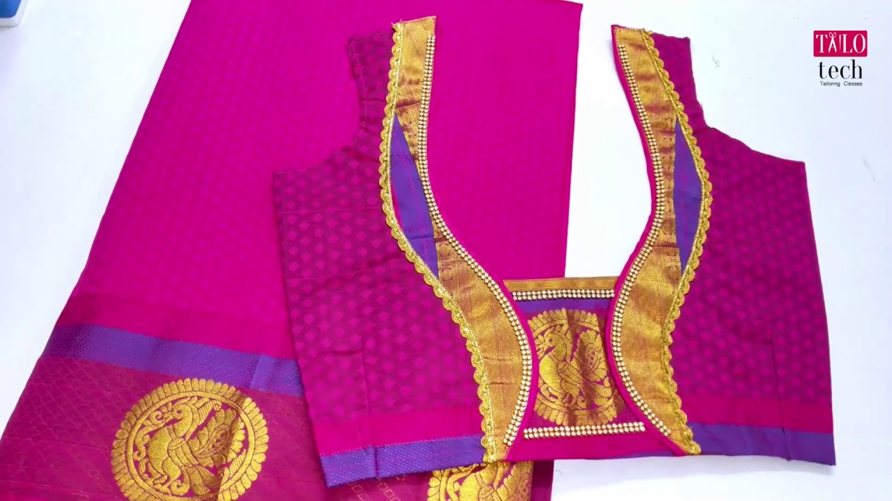 Beautiful Silk Saree Grand Blouse Design | Blouse Back Neck Design ...