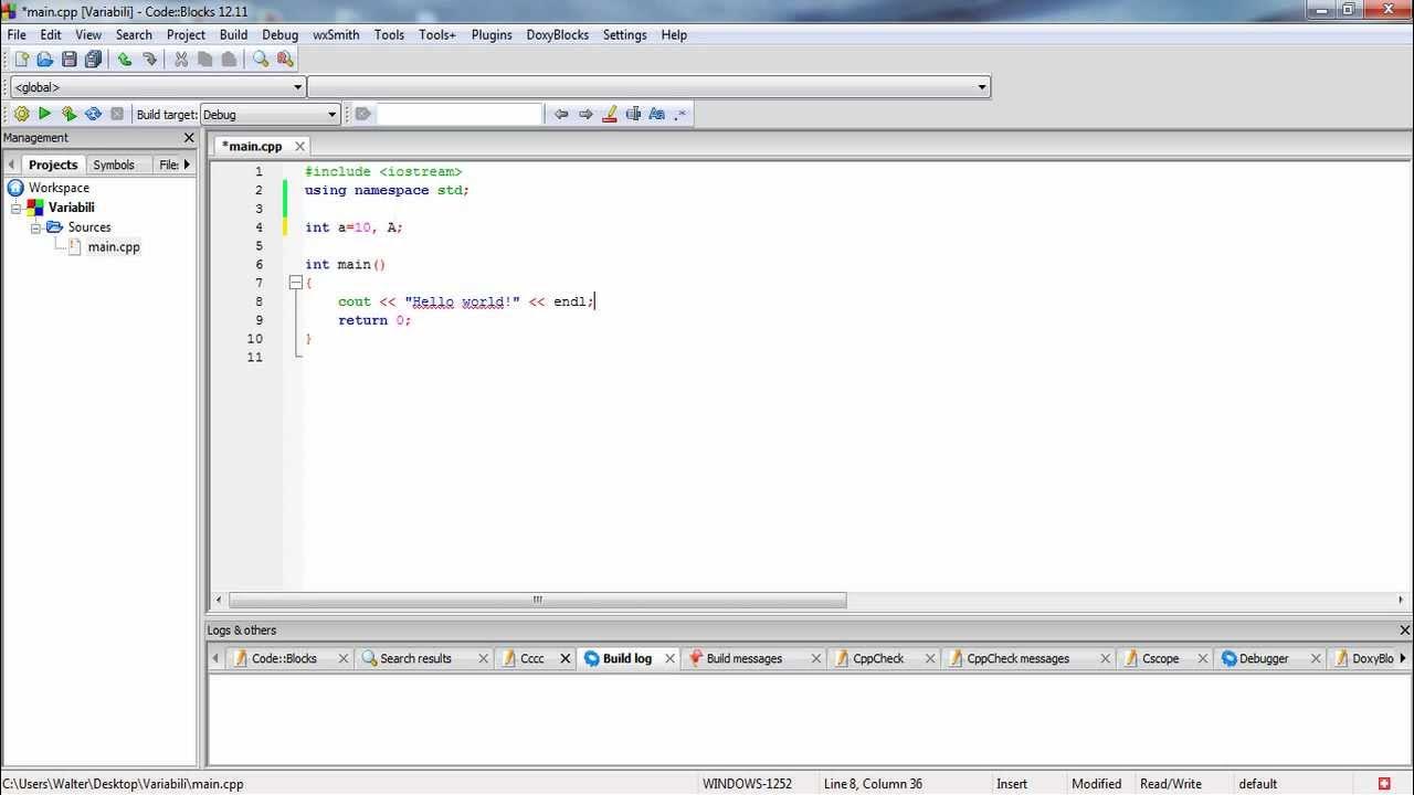 Tutorial C++ 02 - Dichiarazione variabili + Cin e Cout (Base) - YouTube