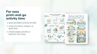 Calm Daily Routine Cards | Visual Schedule for Kids | Printable PDF | Etsy | 03