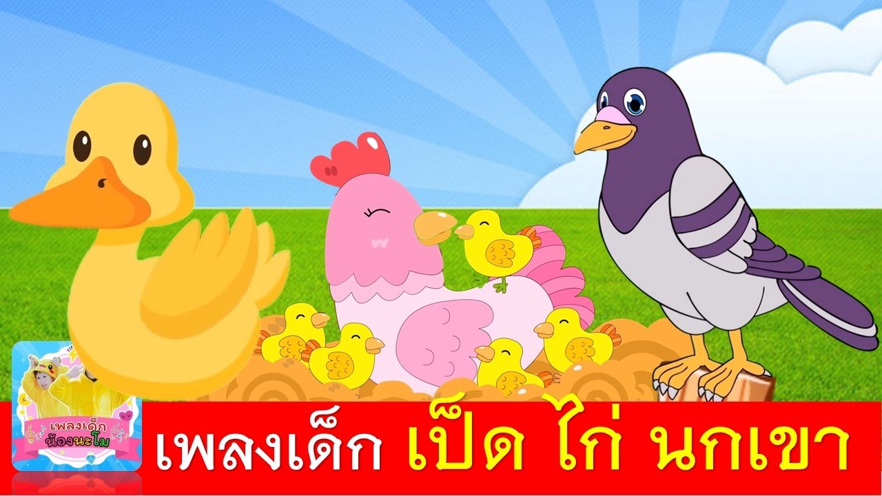 เพลงเด็ก เป็ดอาบน้ำในคลอง | ไก่กุ๊กกุ๊กไก่ | นกเขาบินข้ามเขา