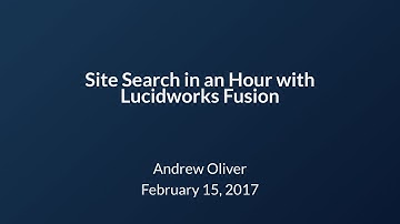 Site Search in an Hour with Fusion