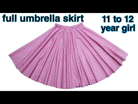 Full umbrella skirt  cutting and stitching11 to 12 year girl