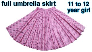 Full umbrella skirt  cutting and stitching11 to 12 year girl
