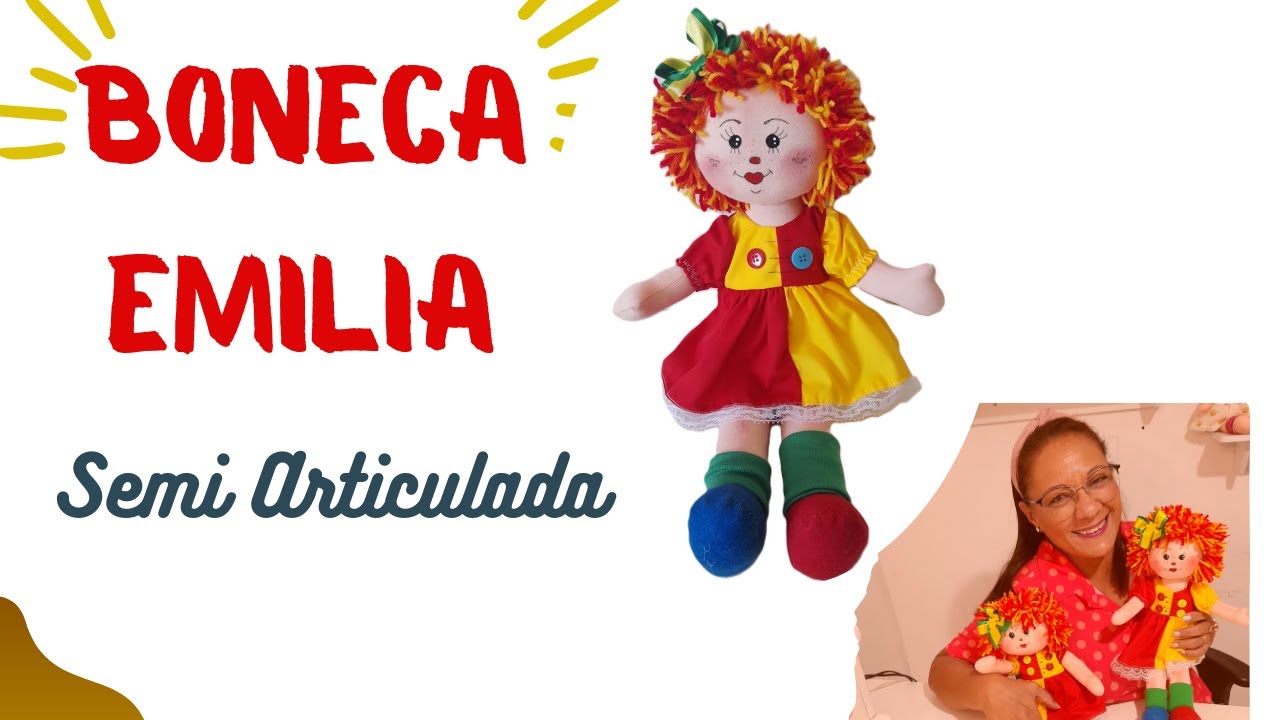 BONECA EMILIA APRENDA A FAZER TUTORIAL COMPLETO#diy #boneca #artesanato