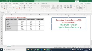 Convert Rows into Columns AND Columns into Rows - Transpose - Microsoft Excel