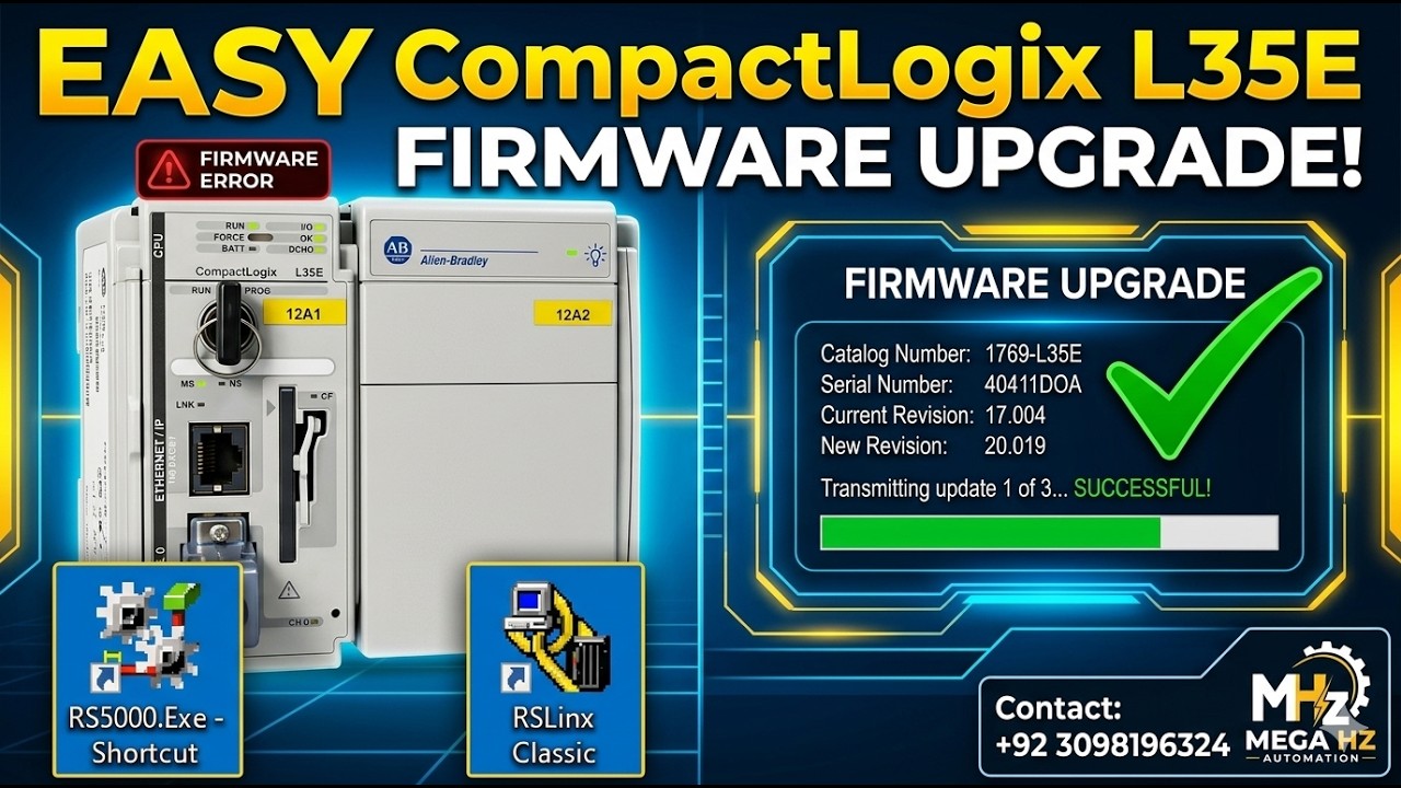 How to Upgrade Allen Bradley CompactLogix L35E Firmware | RSLogix 5000 ...