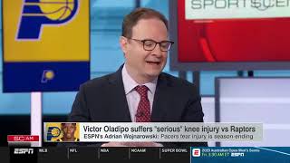 Adrian Wojnarowski on Victor Oladipo suffers \\