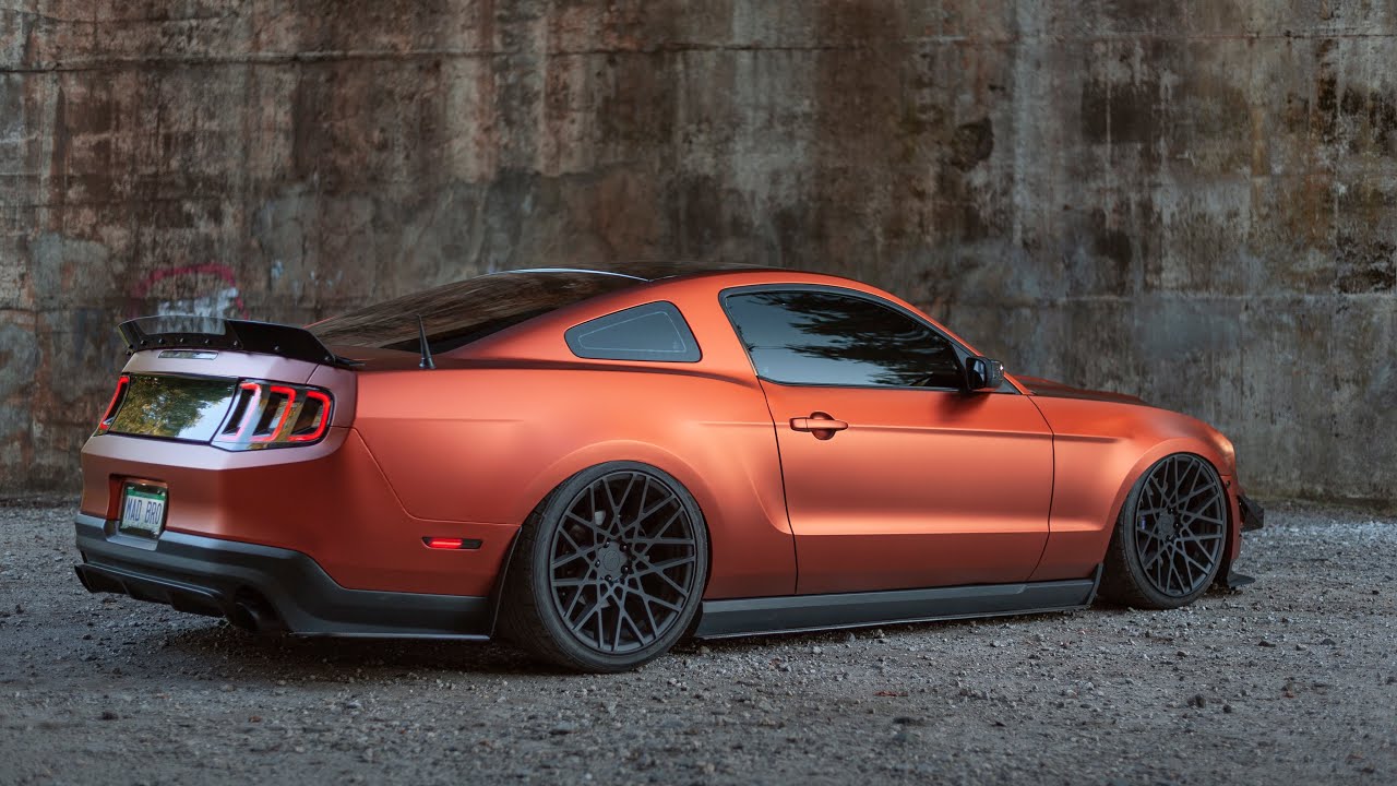 Bagged mustang, wrapped mustang, slammed mustang, precision wraps and graph...