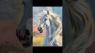 Painting a White Horse | Acrylic Painting Tutorial 🐎✨ #acrylicpainting #paintingprocess #howtopaint