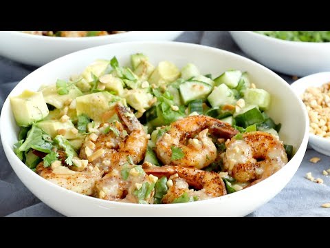 Shrimp and Avocado Salad with Miso Dressing