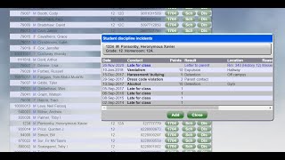 WebTess -- Teacher access to Student discipline