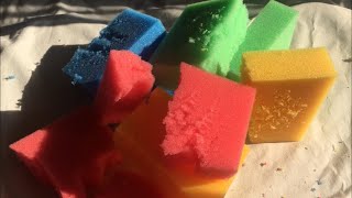 Rainbow Sponges Dry Ripping 💖🌈 Asmr Sponge Korea